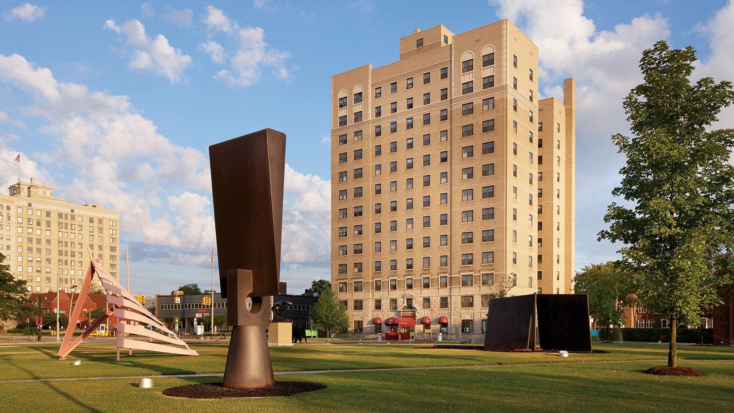 Sculpture Garden and Art Center Dorm Building.