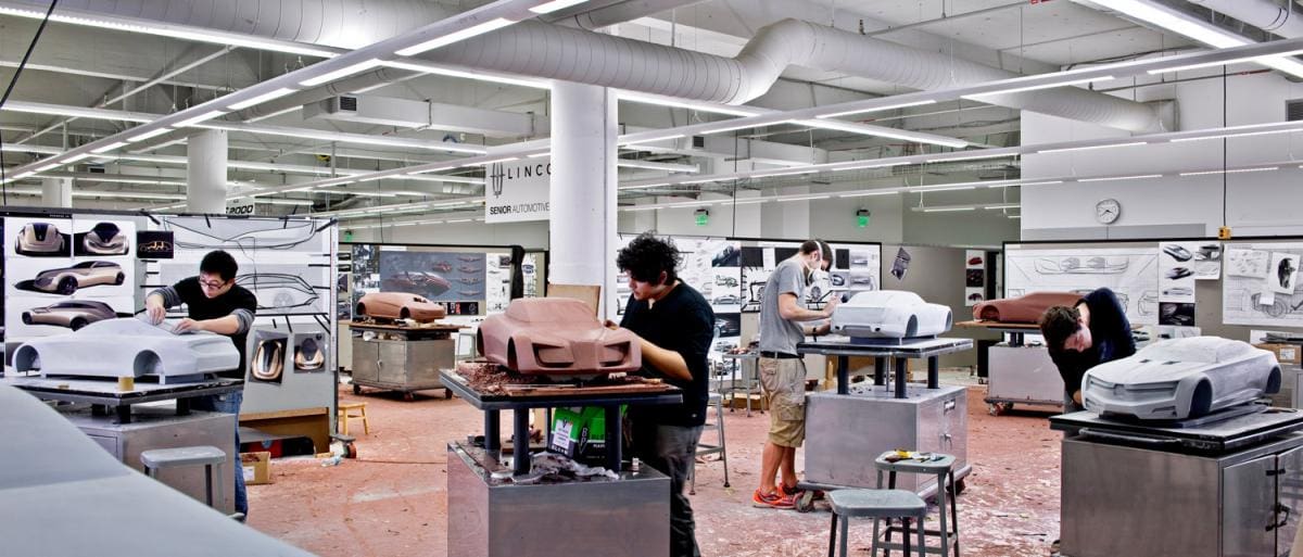 Transportation Design Clay Modeling Studio in the Keith E. Crain Transportation Design Center