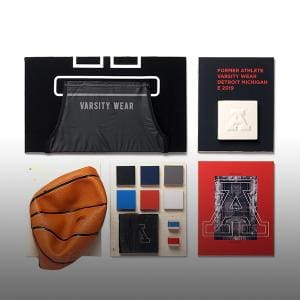 layout of materials and design for a basketball brand