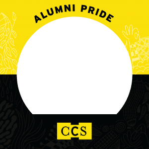 Black and Yellow Frame that says Alumni Pride