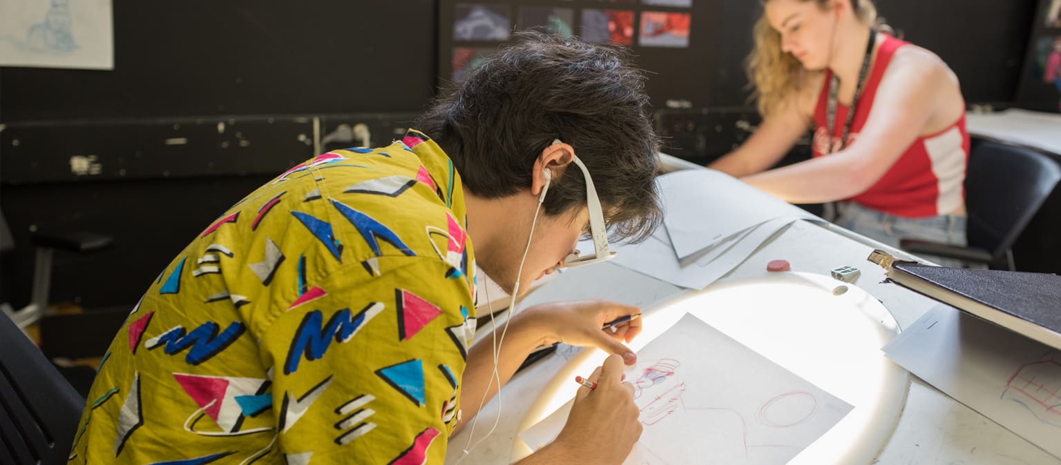 Students drawing 2D Animation.