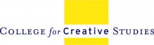 The College for Creative Studies Logo with a prominent yellow bar