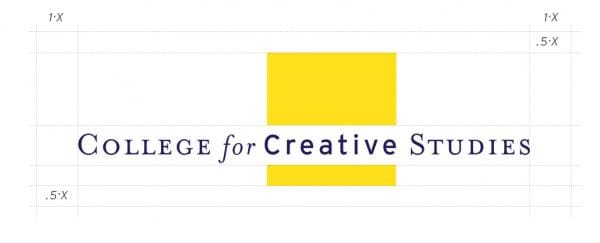 Spacing Yellow Bars A diagram showing spacing and margins for the CCS Logo
