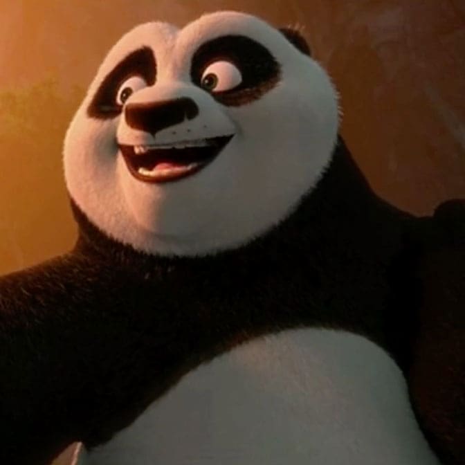 Photo of the animated panda character Po from the Kung Fu Panda franchise