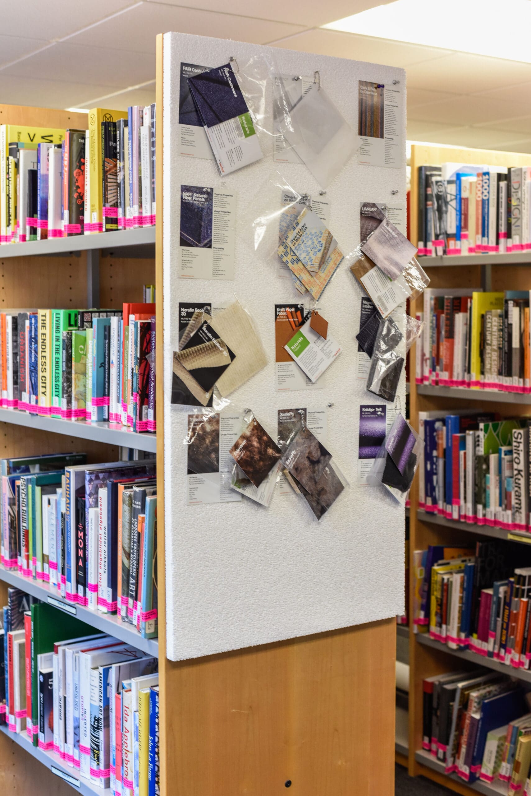 shelves in the library's color & materials section