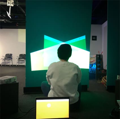 communication design projects Student in an interaction lab