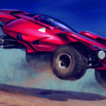 a poster for a futuristic car design, created by CCS faculty member John Frye.