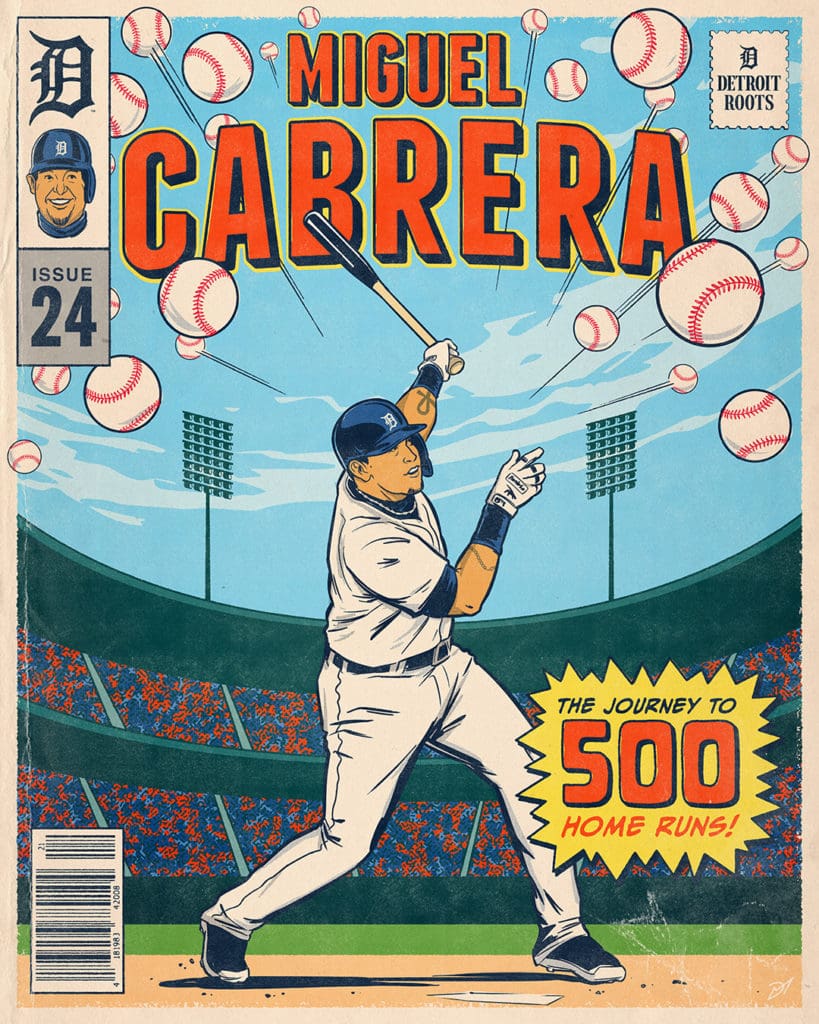 an illustrated baseball card