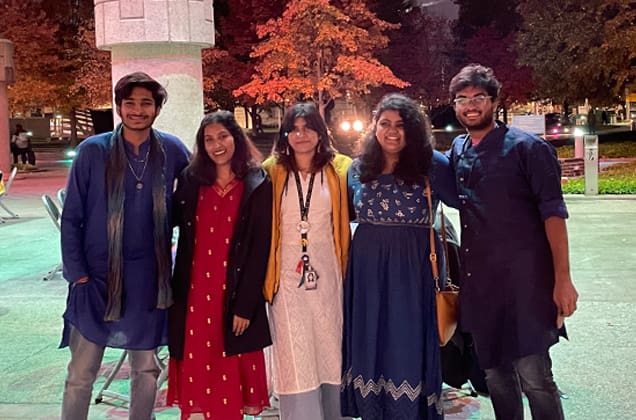 Students posing for a picture on the ford campus