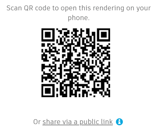 A QR code that opens to show you an augmented reality rendering of an ice cream shop