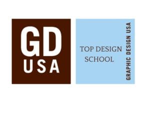 a badge indicating the CCS GD USA top design school badge