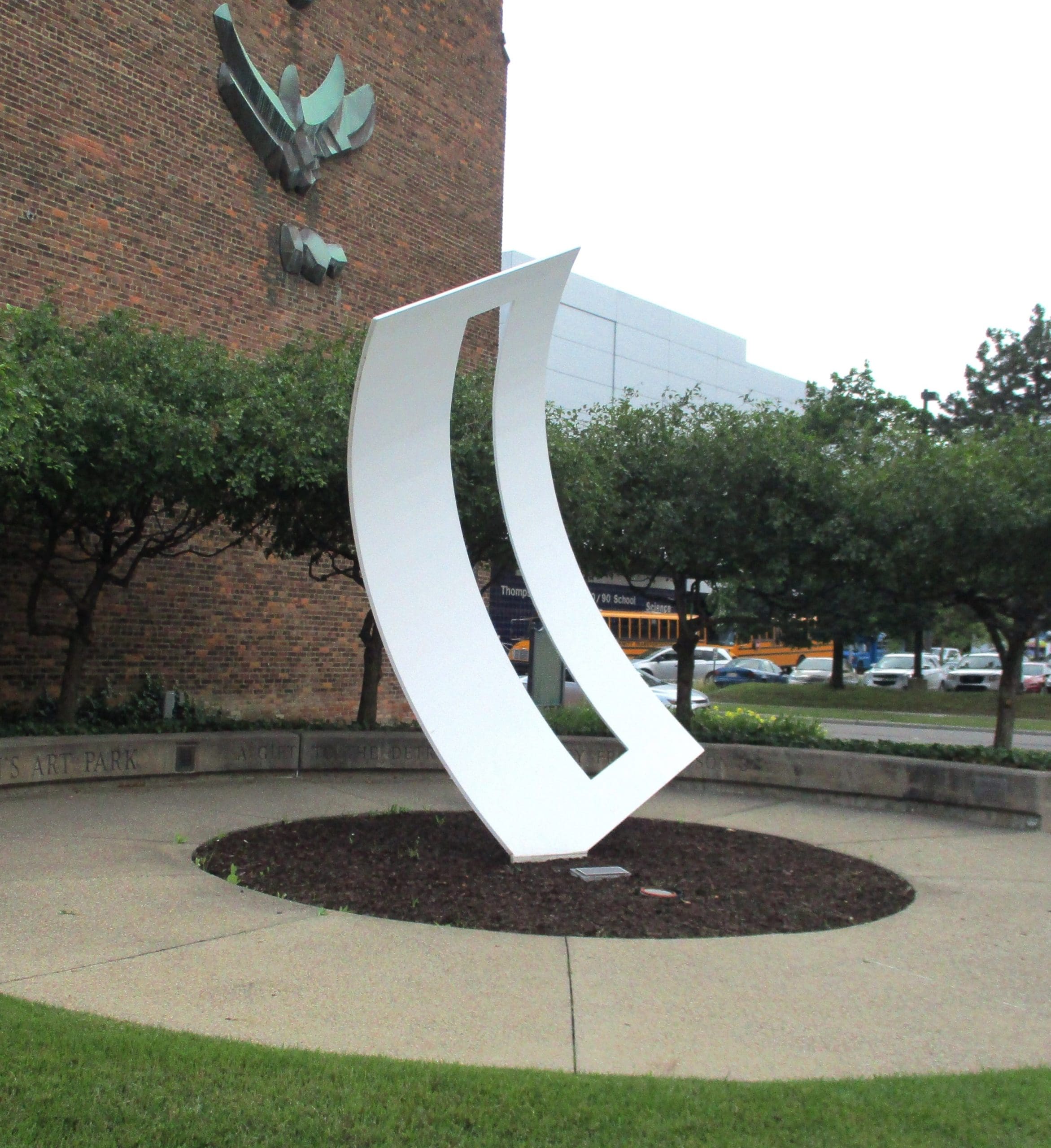 outdoor photograph of a sculpture by alumna Lois Teicher