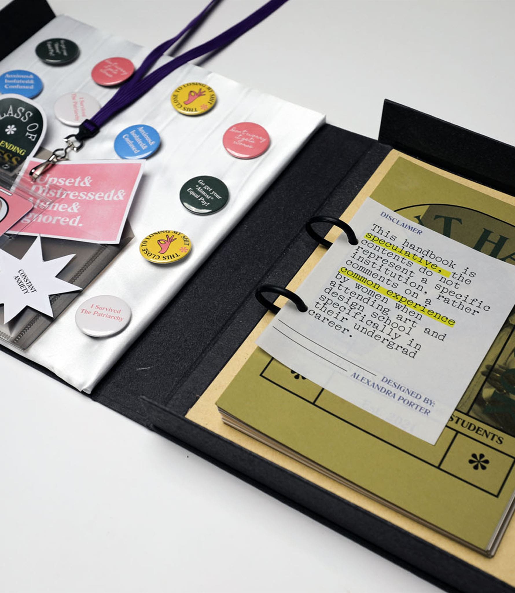 various art materials laid out on a desk