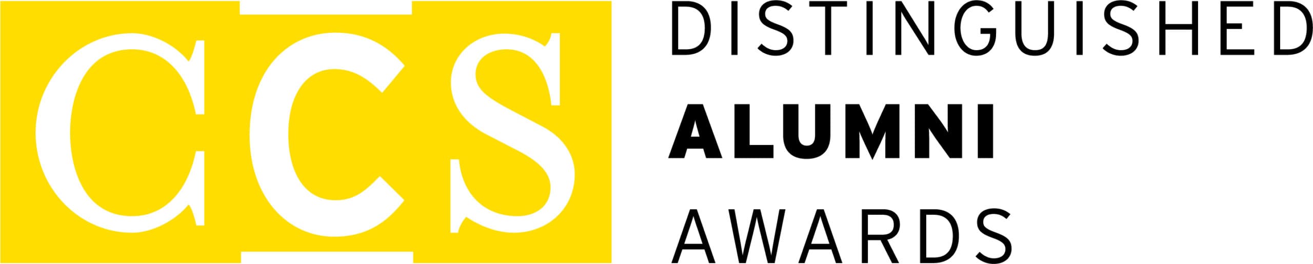 Badge that reads CCS Distinguished Alumni Awards