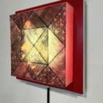 lightbox installation, images printed onto a textile and illuminated by a shadowbox