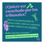 Social media graphic in Spanish language, designed by Communication design faculty Andrew Kopietz