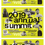 multicolored collage style flyer designed by Communication design faculty Andrew Kopietz