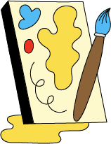 strategies 3 easel and paintbrush illustration