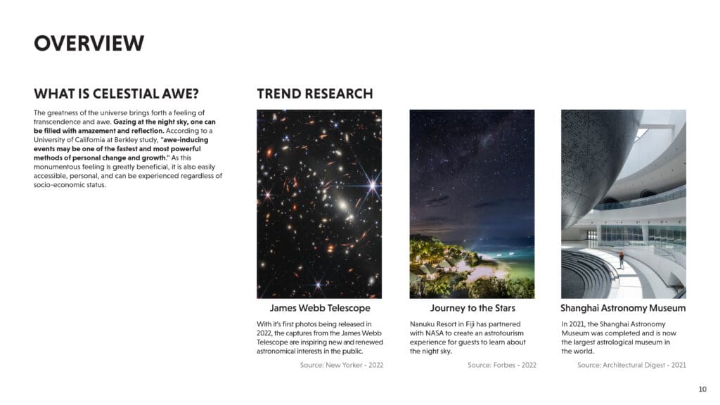 Three photos answering the prompt, "What is celestial awe?"