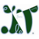 Blue and green logo of an artist