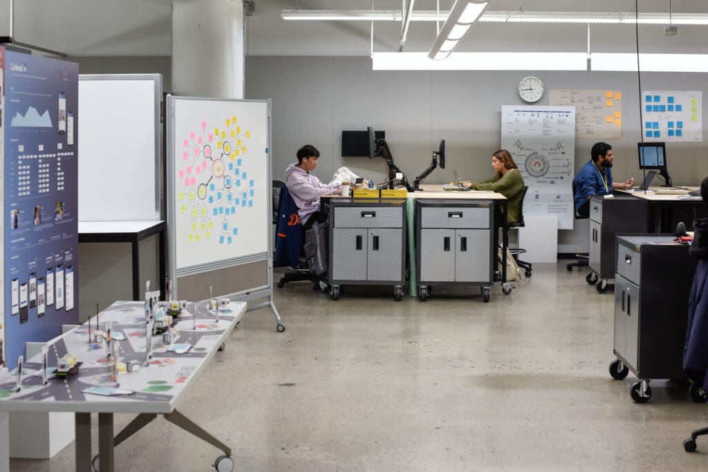 Students working