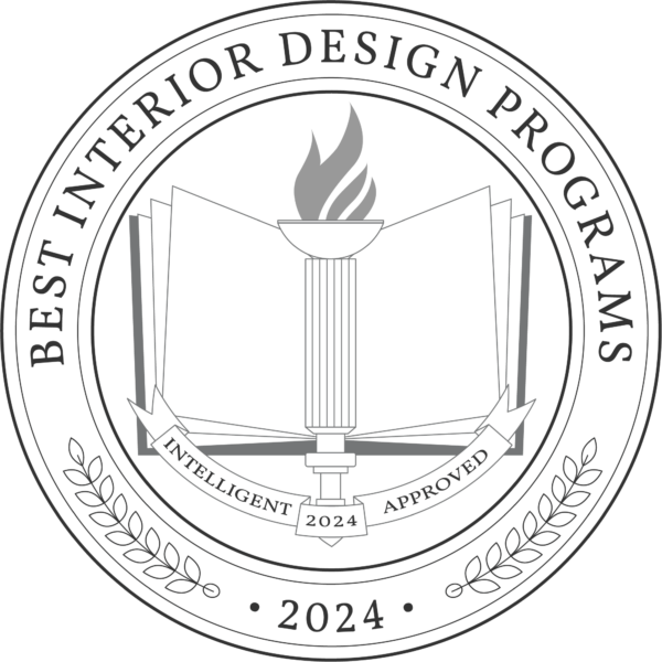 Intelligent.com badge for best interior design programs 2024