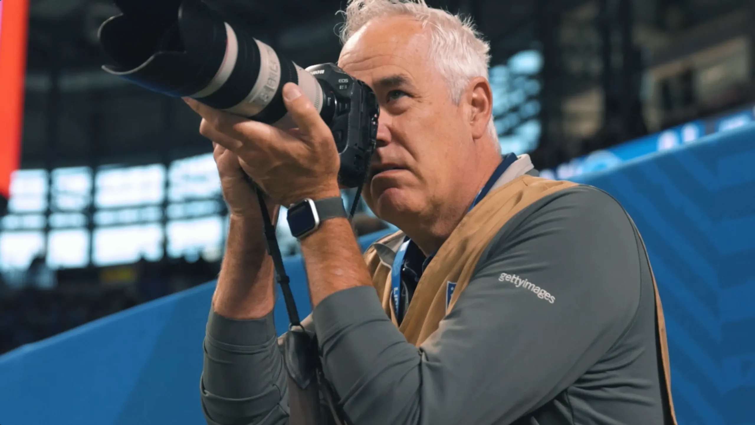 Greg Shamus taking a photograph.