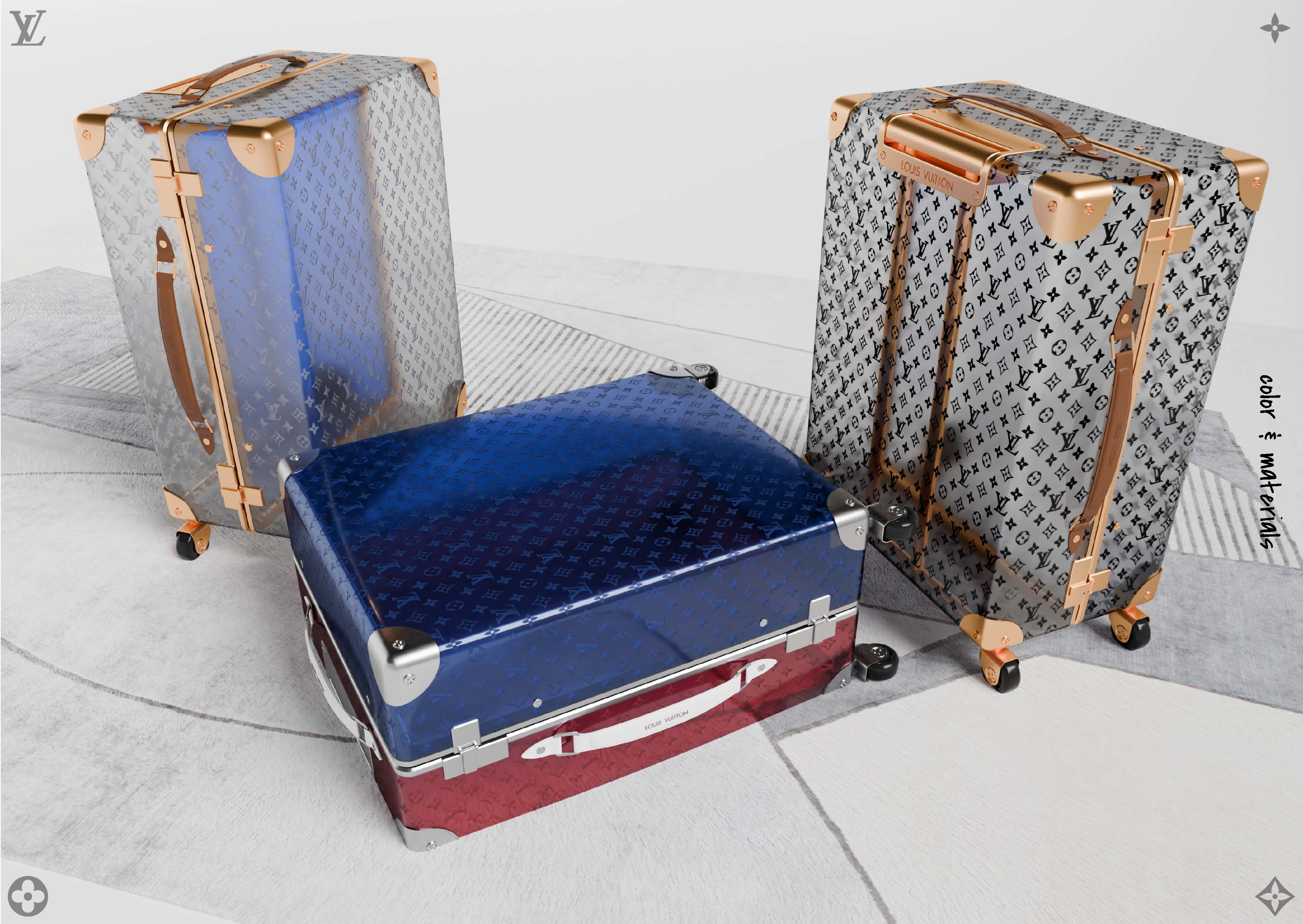Concept designs for Louis Vuitton luggage created by CCS Transportation Design graduate student, Omkar Jadhiv for the 2025 LVMH Prize Competition