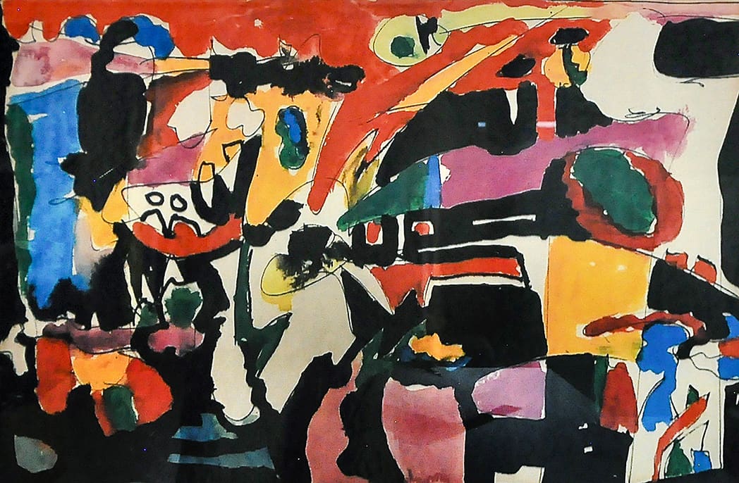 Highly energetic abstract painting titled