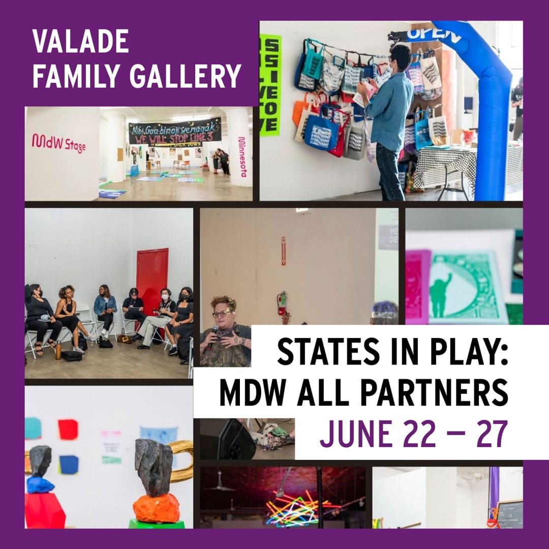 Promotional graphic for the States in Play: MdW All Partners Exhibition