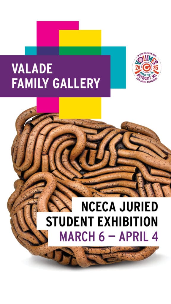 Promotional graphic for the NCECA Juried Student Exhibition.