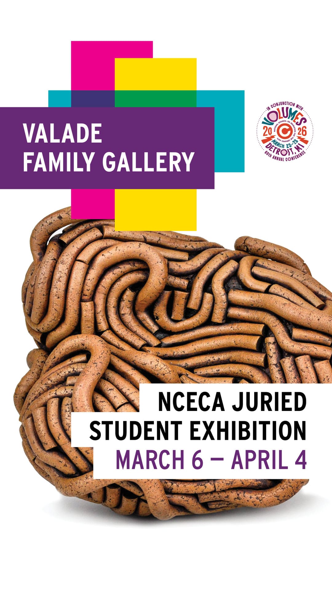 Promotional graphic for the NCECA Juried Student Exhibition.