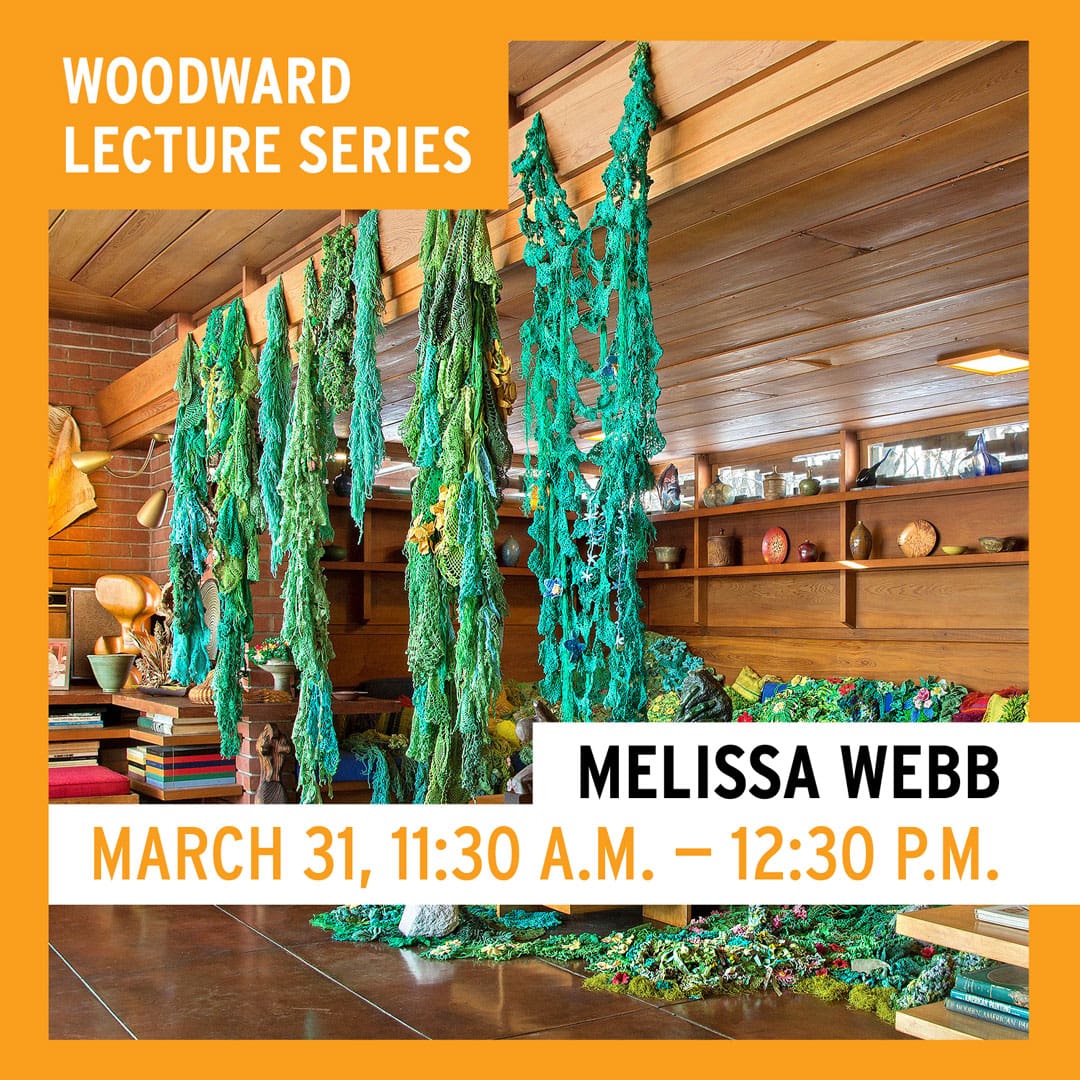 Promotional graphic for the Woodward Lecture Series: Melissa Webb