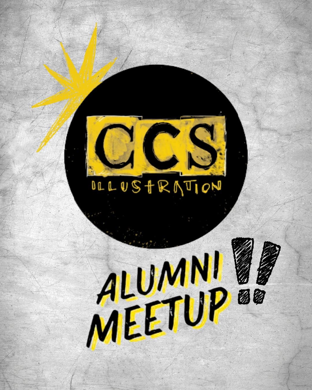 promotional graphic for CCS Illustration alumni event