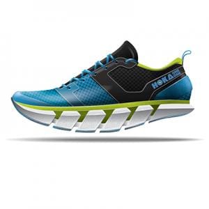 Browseall_PD Shoe design of a blue tennis show with a green and white sole.