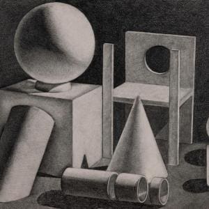 graphite drawing of shapes