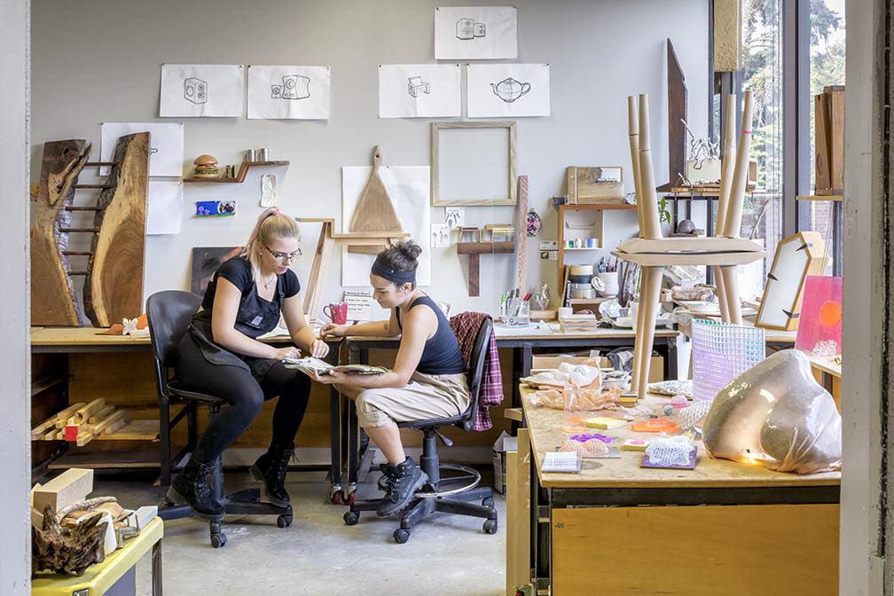 Art Furniture students work in the studio