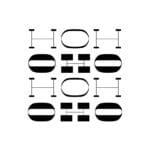 Black and white diagram of the letters O and H in different, but visually similar, typefaces