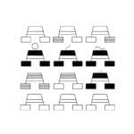 Black and white diagram of the letter A in different, but visually similar, typefaces