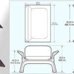 Photo and blueprint of a wooden chair