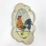 a orange and blue rooster