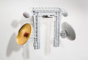 a grey abstract installation